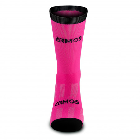 CHAUSSETTES CYCLISME ARMOS TALISMAN ROSE FLUO - MI-HAUTES