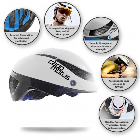 AERO CADOMOTUS OMEGA HELMET WITHOUT VISOR - WHITE