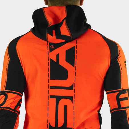 MAILLOT RUNNING HIVER MANCHES LONGUES ORANGE - SILA FLUO STYLE 3