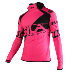 MAILLOT RUNNING HIVER MANCHES LONGUES ROSE - SILA FLUO STYLE 3