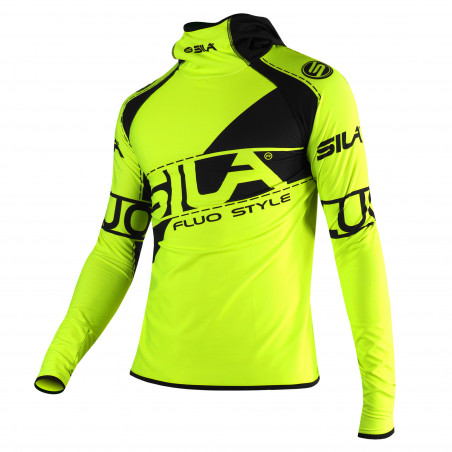 MAILLOT RUNNING HIVER MANCHES LONGUES JAUNE - SILA FLUO STYLE 3