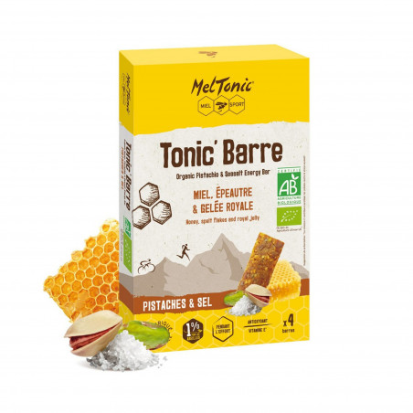 BOX 4 ORGANIC MELTONIC ENERGY BARS - Pistachio and Fleur de sel