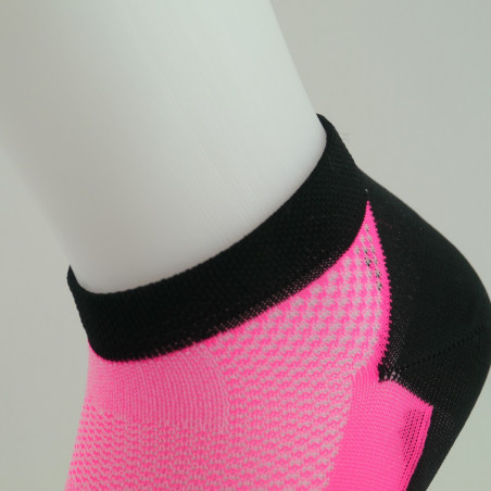 SOCQUETTES TECHNICS SILA - ROSE FLUO / NOIR