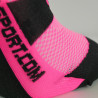 SOCQUETTES TECHNICS SILA - ROSE FLUO / NOIR