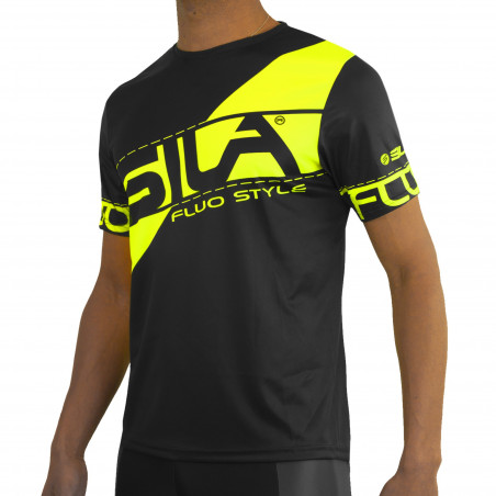 MAILLOT RUNNING HOMME - SILA FLUO STYLE 3 JAUNE - Manches courtes