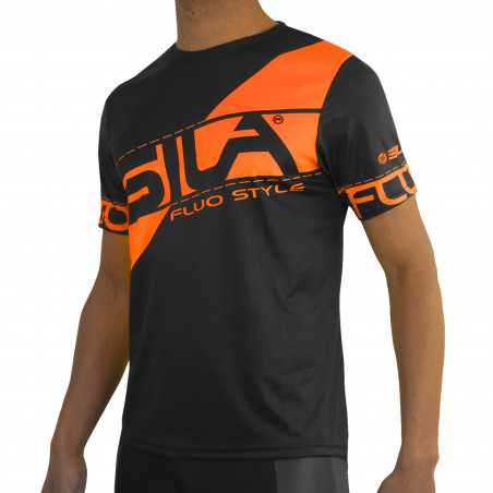 MAILLOT RUNNING HOMME - SILA FLUO STYLE 3 ORANGE - Manches courtes